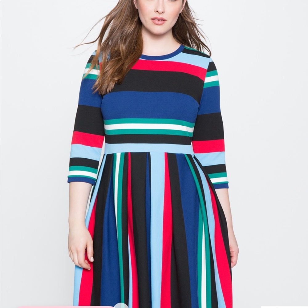 Multi Colored Stripe Knit Dress